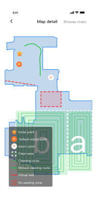 map detail shown on app for controlling pudu cc1